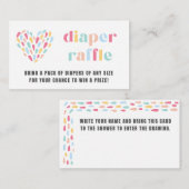 パステルカラフルベビーシャワーおむつラッフルカード エンクロージャーカード (正面/裏面)