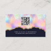 パステルカラフルホログラフィックグリッターアゲートガーリート コーリングカード (裏面)