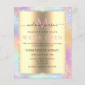 パステルカラフルホログラフィックグリッターダイヤモンドサロン チラシ (裏面)