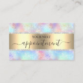 パステルカラフルホログラフィックグリッターダイヤモンド 予約カード (正面)