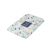 パステルカラフルボタニカルウォーターイラストレーション バスマット (アングル)