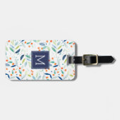 パステルカラフルボタニカルウォーター色パターン ラゲッジタグ (正面横)
