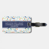 パステルカラフルボタニカルウォーター色パターン ラゲッジタグ (裏面横)