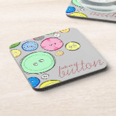 パステルカラフルボタン コースター (左側)