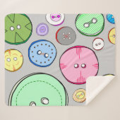 パステルカラフルボタン シェルパブランケット (正面(横))