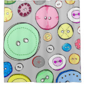 パステルカラフルボタン シャワーカーテン (正面)