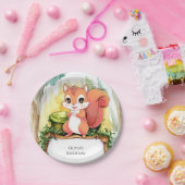 パステルカラフルリス誕生日 ペーパープレート (パーティー)