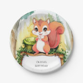 パステルカラフルリス誕生日 ペーパープレート (正面)