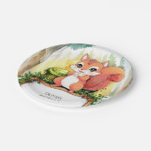 パステルカラフルリス誕生日 ペーパープレート (アングル)