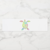 パステルカラフルレインボーウミガメ ペットボトルラベル (シングルラベル)