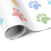 パステルカラフルレインボーカラーズドッグポーズパターン ラッピングペーパー (ロールコーナー)