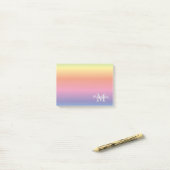 パステルカラフルレインボーカラーズモノグラム ポストイット (デスク上)