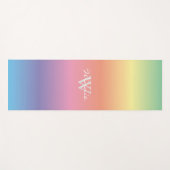 パステルカラフルレインボーカラーズモノグラム ヨガマット (正面(横))