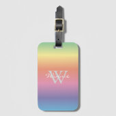 パステルカラフルレインボーカラーズモノグラム ラゲッジタグ (正面縦)