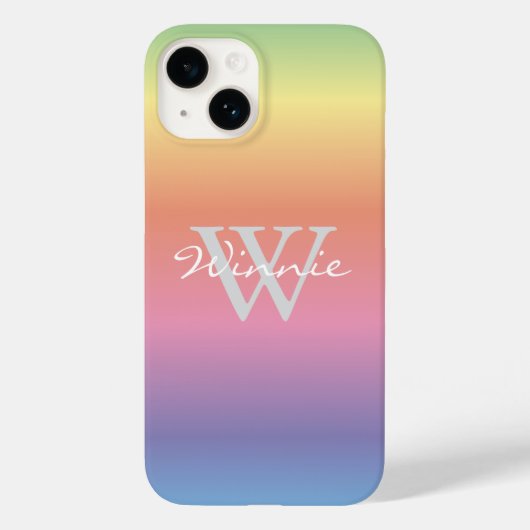 パステルカラフルレインボーカラーズモノグラム Case-Mate iPhoneケース (裏面)