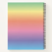 パステルカラフルレインボーグラデーションカラーズモノグラム ノートブック (裏面)