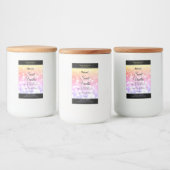 パステルカラフルレインボーグリッター製品ラベル フードラベル (ボトル)