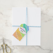 パステルカラフルレインボースパークル ギフトタグ (より糸付き)