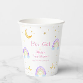 パステルカラフルレインボームーンスターベビーシャワー 紙コップ