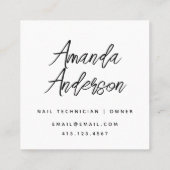 パステルカラフルレインボー書モダン跡スクリプト スクエア名刺 (裏面)