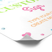 パステルカラフルレインボー1日バースデーカスタムサイン ポスター (角)