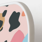 パステルカラフルレオパード印刷シームレスパターン ピックルボールラケット (左詳細)