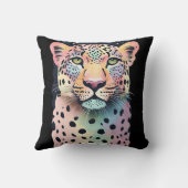 パステルカラフルレオパード顔 クッション (裏面)