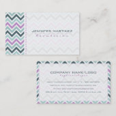 パステルカラフルレトロシェブロンパターン2a 名刺 (正面/裏面)