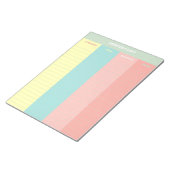 パステルカラフルレトロ食料品店リスト ノートパッド (アングル)