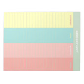 パステルカラフルレトロ食料品店リスト ノートパッド (正面)