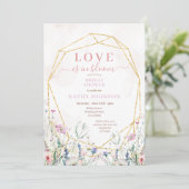 パステルカラフルワイルドフラワーブライダルシャワー 招待状 (スタンド正面)