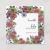 パステルカラフルワイルドフラワーベビーおむつラッフル エンクロージャーカード (裏面)