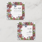 パステルカラフルワイルドフラワーベビーおむつラッフル エンクロージャーカード (正面/裏面)