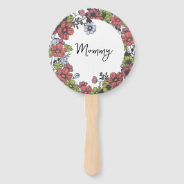 パステルカラフルワイルドフラワーベビーシャワーゲーム ハンドファン