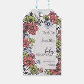 パステルカラフルワイルドフラワーベビーシャワー ギフトタグ (裏面)