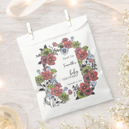 パステルカラフルワイルドフラワーベビーシャワー フェイバーバッグ