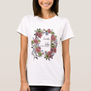 パステルカラフルワイルドフラワーベビーシャワー Tシャツ