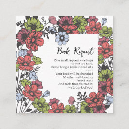 パステルカラフルワイルドフラワーベビーブックリクエスト エンクロージャーカード