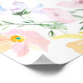 パステルカラフルワイルドフラワー結婚の座席表 ポスター (角)