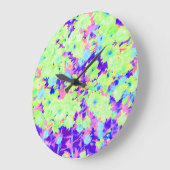 パステルカラフルワイルドフラワー ラージ壁時計 (傾斜)