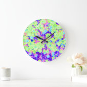 パステルカラフルワイルドフラワー ラージ壁時計 (ホーム)