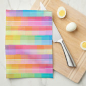 パステルカラフル幾何タイル正方形パターン | キッチンタオル (四つ折り)