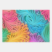 パステルカラフル抽象デザインパターン ラッピングペーパーシート (正面3)