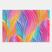 パステルカラフル抽象デザインパターン ラッピングペーパーシート (正面2)