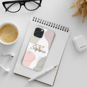 パステルカラフル抽象芸術シェイプ（名前モノグラム） Case-Mate iPhoneケース