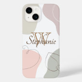 パステルカラフル抽象芸術シェイプ（名前モノグラム） Case-Mate iPhoneケース (裏面)