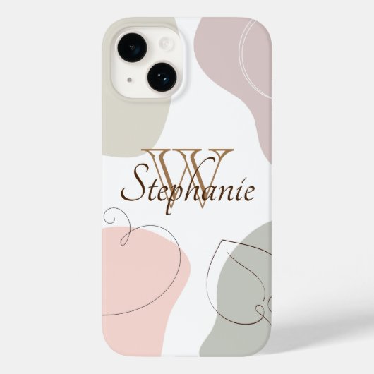 パステルカラフル抽象芸術シェイプ（名前モノグラム） Case-Mate iPhoneケース (裏面)