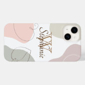 パステルカラフル抽象芸術シェイプ（名前モノグラム） Case-Mate iPhoneケース (裏面 (横))