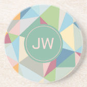 パステルカラフル抽象芸術幾何パターン コースター (正面)