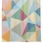 パステルカラフル抽象芸術幾何パターン シャワーカーテン (正面)
